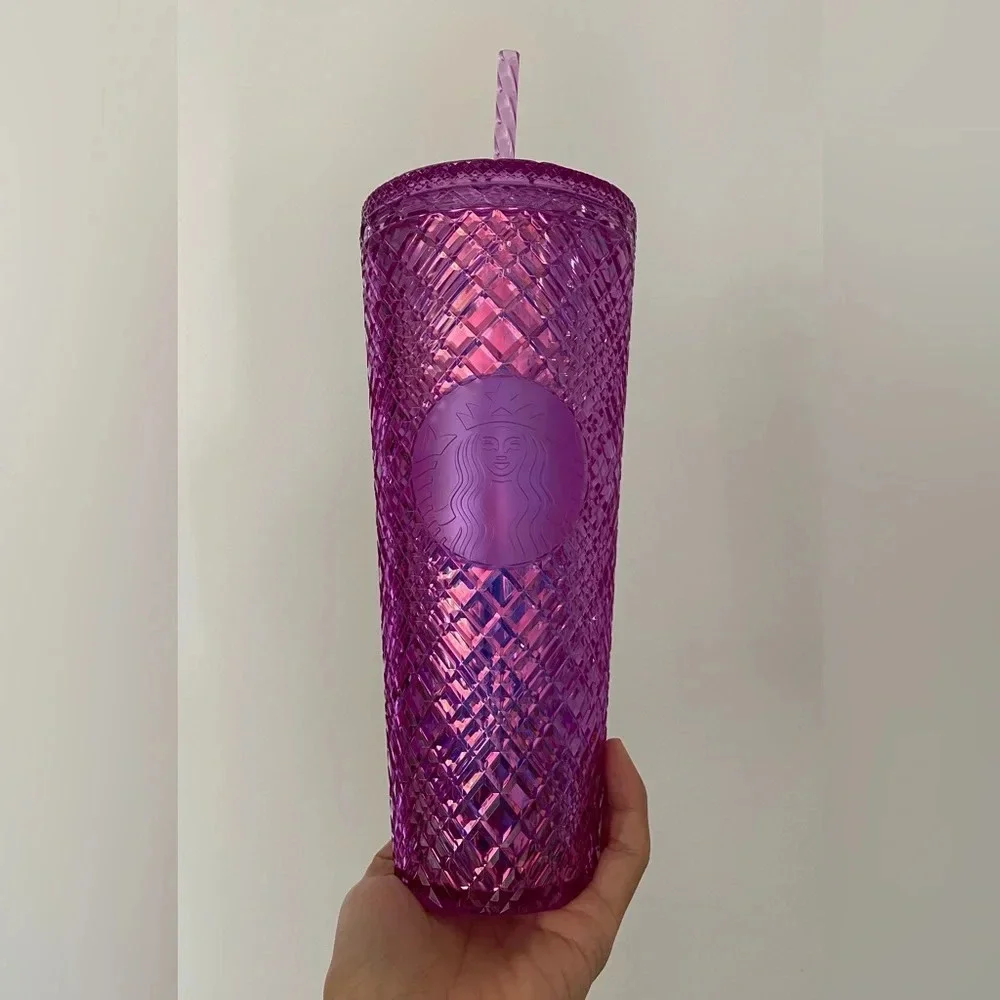 New Starbucks 2023 Valentine’s Pink Taffy Iridescent Jewel Venti Cup 24oz